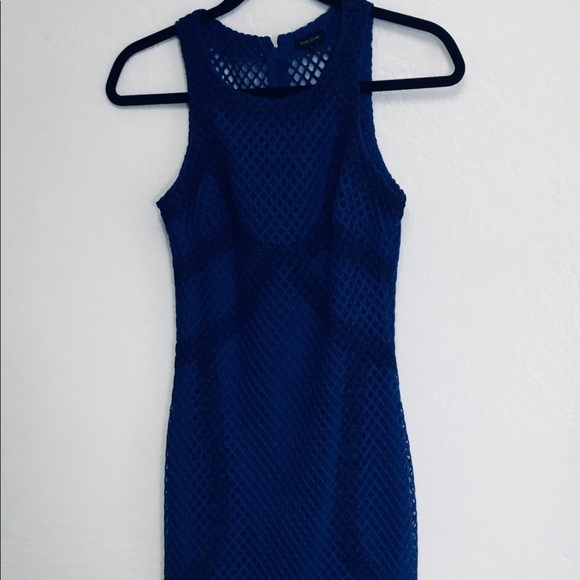 River island Mesh Bodycon Cobalt Blue Dress - Picture 4 of 8